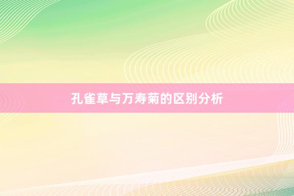 孔雀草与万寿菊的区别分析