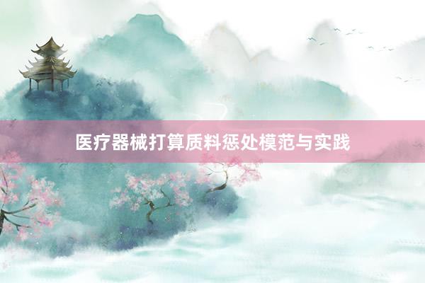 医疗器械打算质料惩处模范与实践