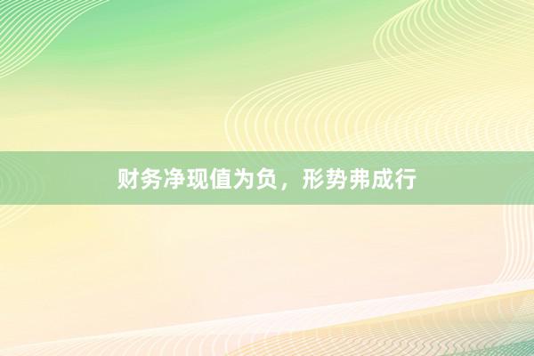 财务净现值为负，形势弗成行